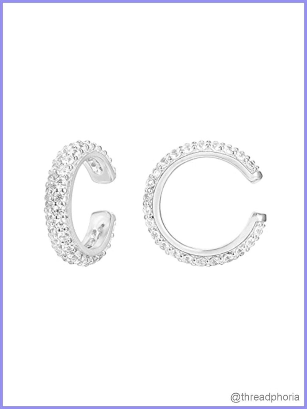 14K Gold Plated CZ Ear Cuff Clip On Cartilage Earrings 12mm